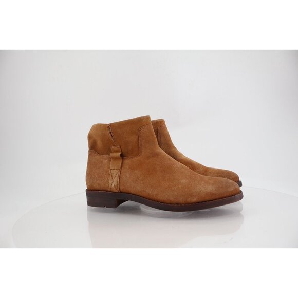 Franco Sarto Womens Malina Ankle Boots Booties Tan Brown Suede Zip Block 11 M - Picture 1 of 12